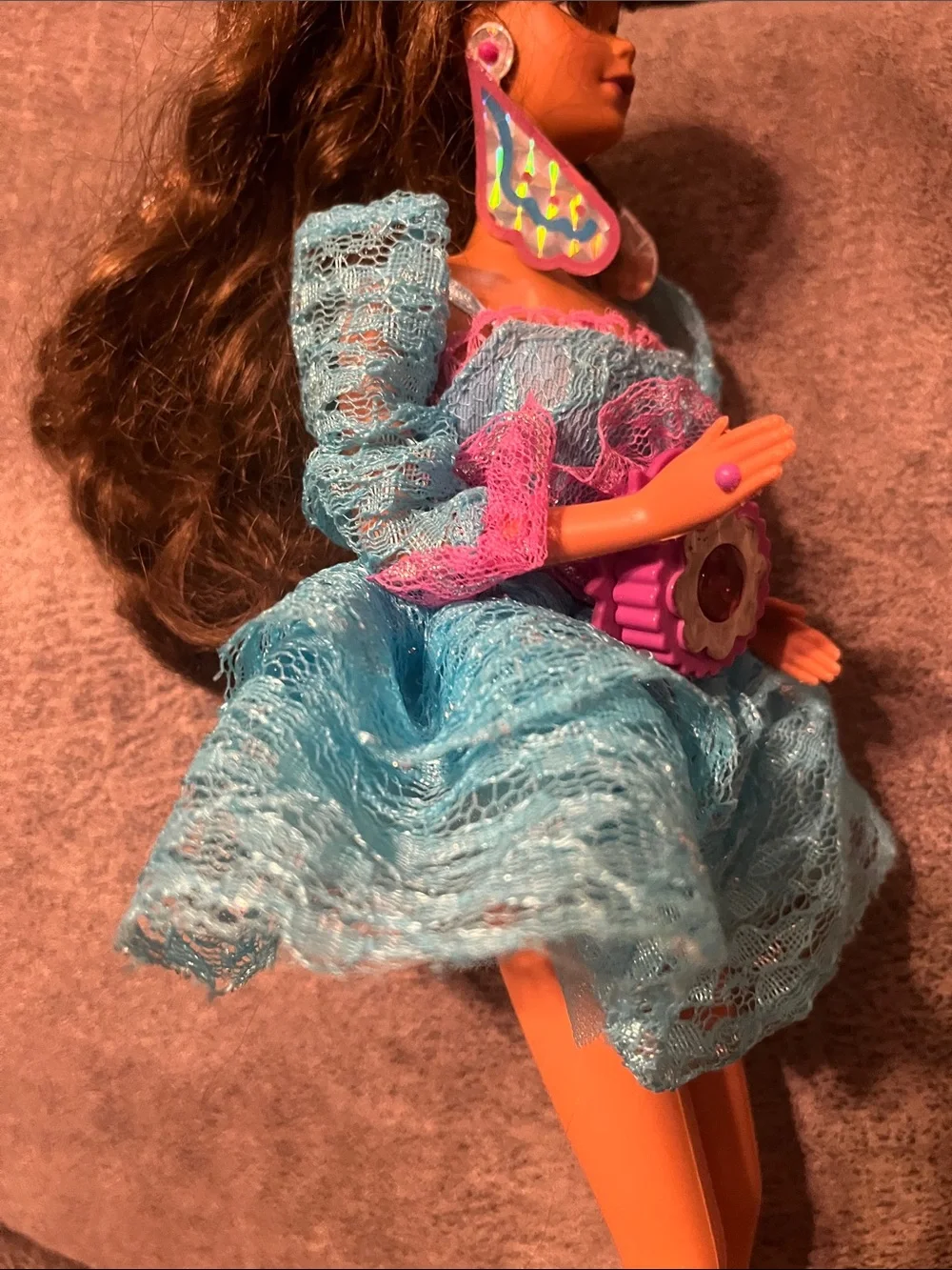 Vintage 1990 Mattel Lights and Lace Teresa Barbie Doll #9727- Rare Steffie Face
